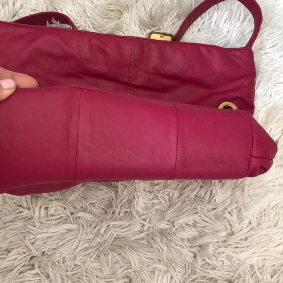 NWT leather designer Contessa tote bag fuschia NEW real leather unused Vintage - Picture 5 of 8